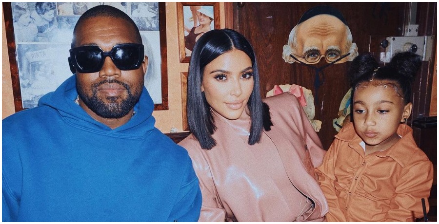 Kim Kardashian and Kanye West with daughter North. (Photo by Kim Kardashian/Instagram)