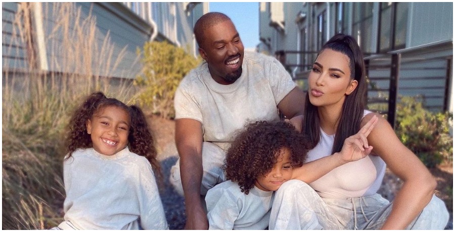 Kim Kardashian and Kanye West with two of their children. (Photo by Kim Kardashian/Instagram)