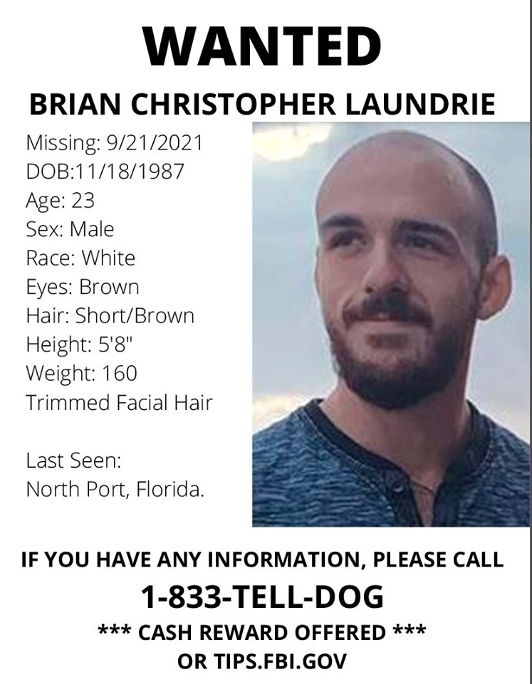 Brian Laundrie Wanted Poster