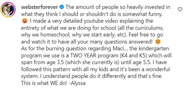 Alyssa Bates From Bringing Up Bates, Sourced From @websterforever Instagram