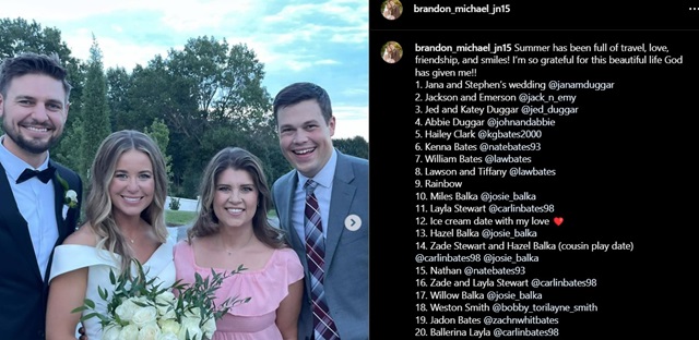 Stephen Wissmann, Jana Duggar, Michael Bates, Brandon Keilen Sourced From @brandon_michael_jn15 Instagram