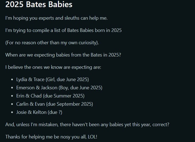 Gil & Kelly Jo Bates' Grandbabies, From Bringing Up Bates, Sourced From Reddit